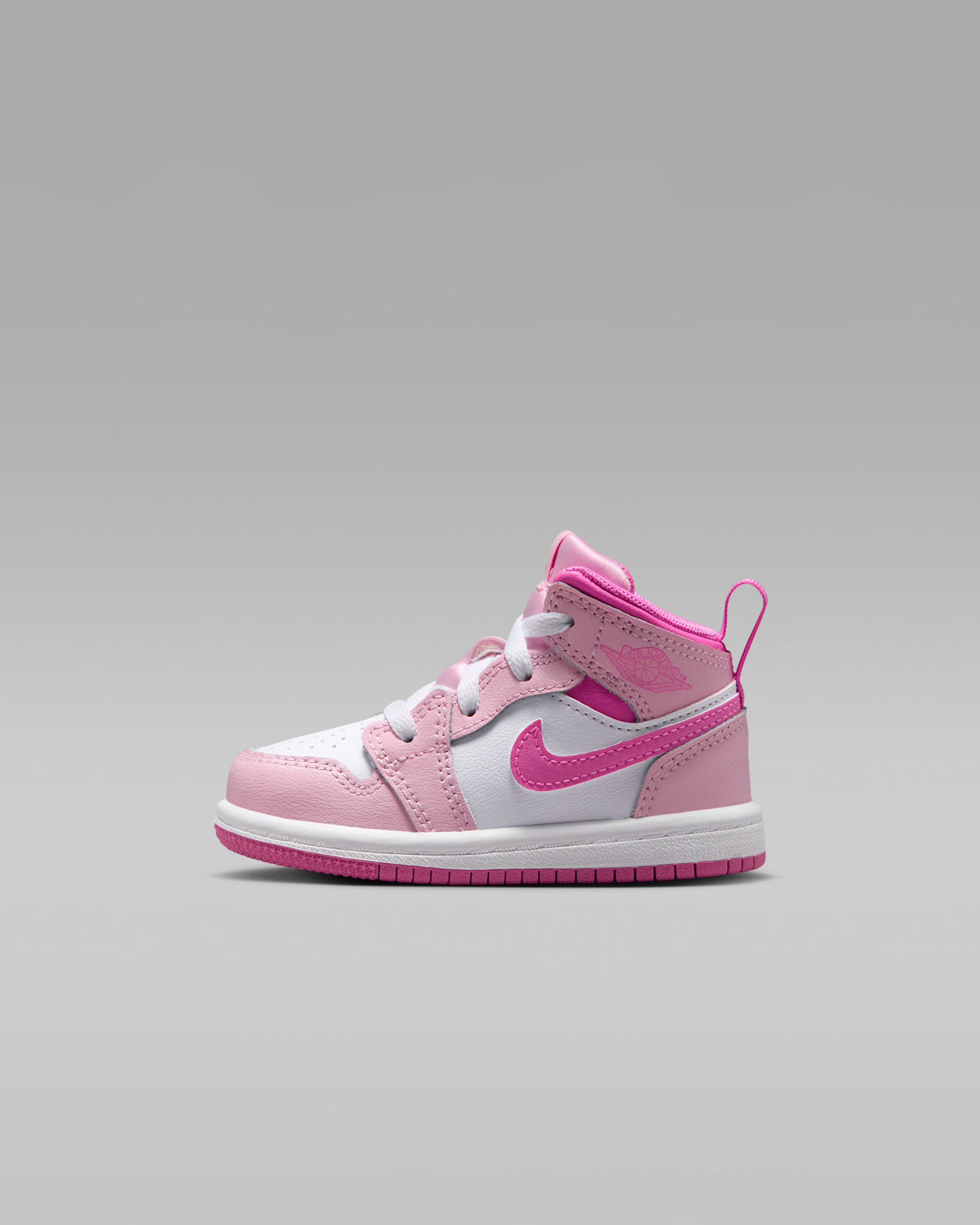 Jordan 1 Mid — Pink Foam/China Rose/White/Pink Foam