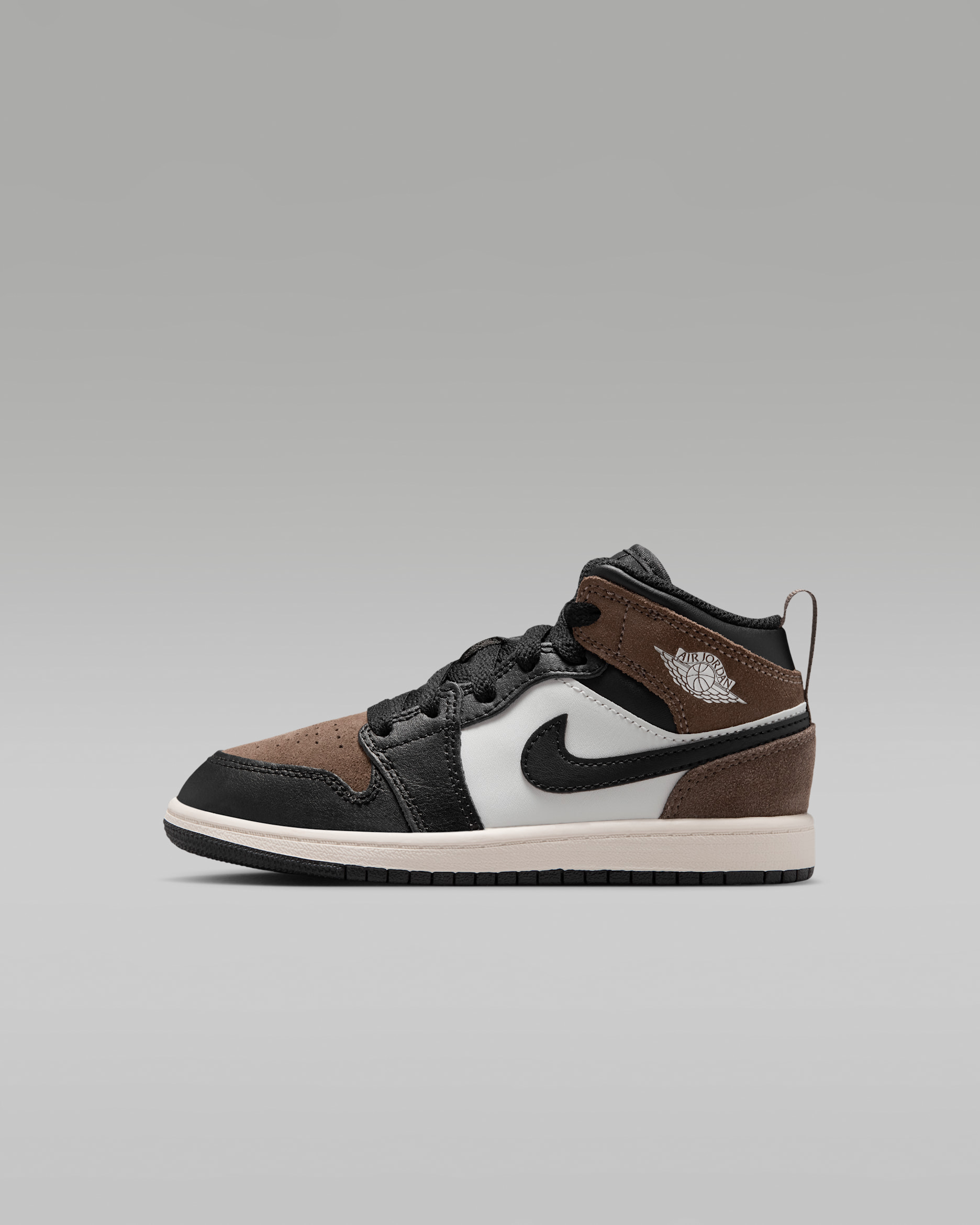 Jordan 1 Mid — Black/Palomino/University Red/Phantom