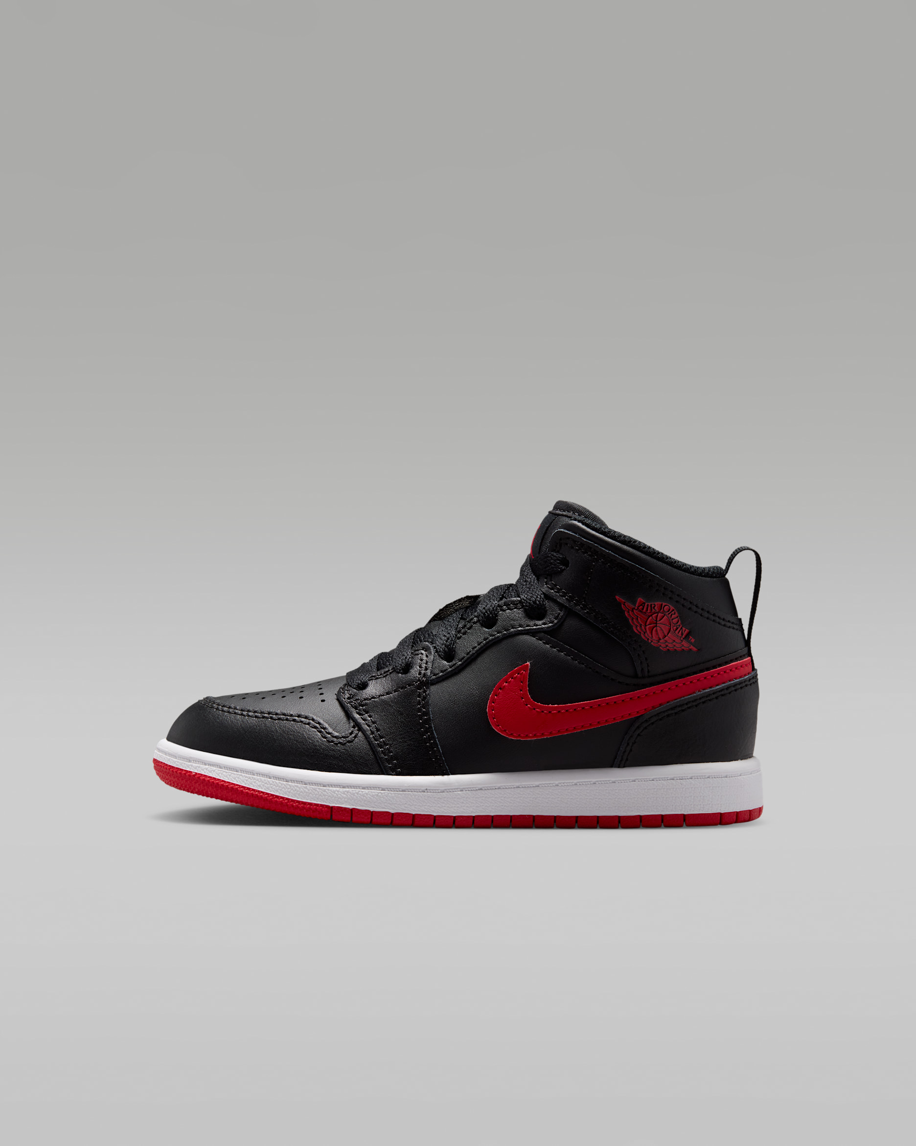 Jordan 1 Mid — Black/White/University Red