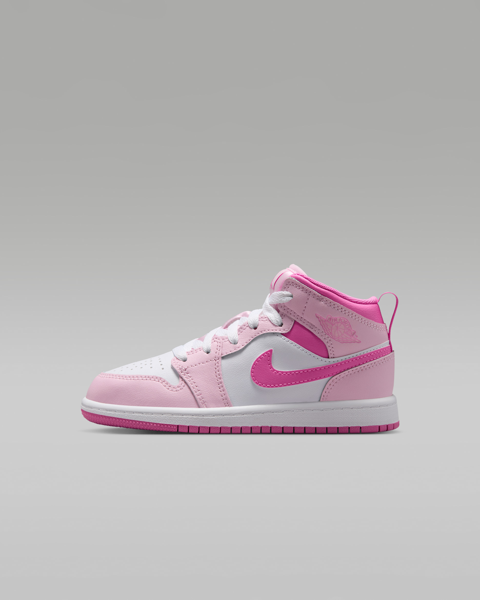 Jordan 1 Mid — Pink Foam/China Rose/White/Pink Foam