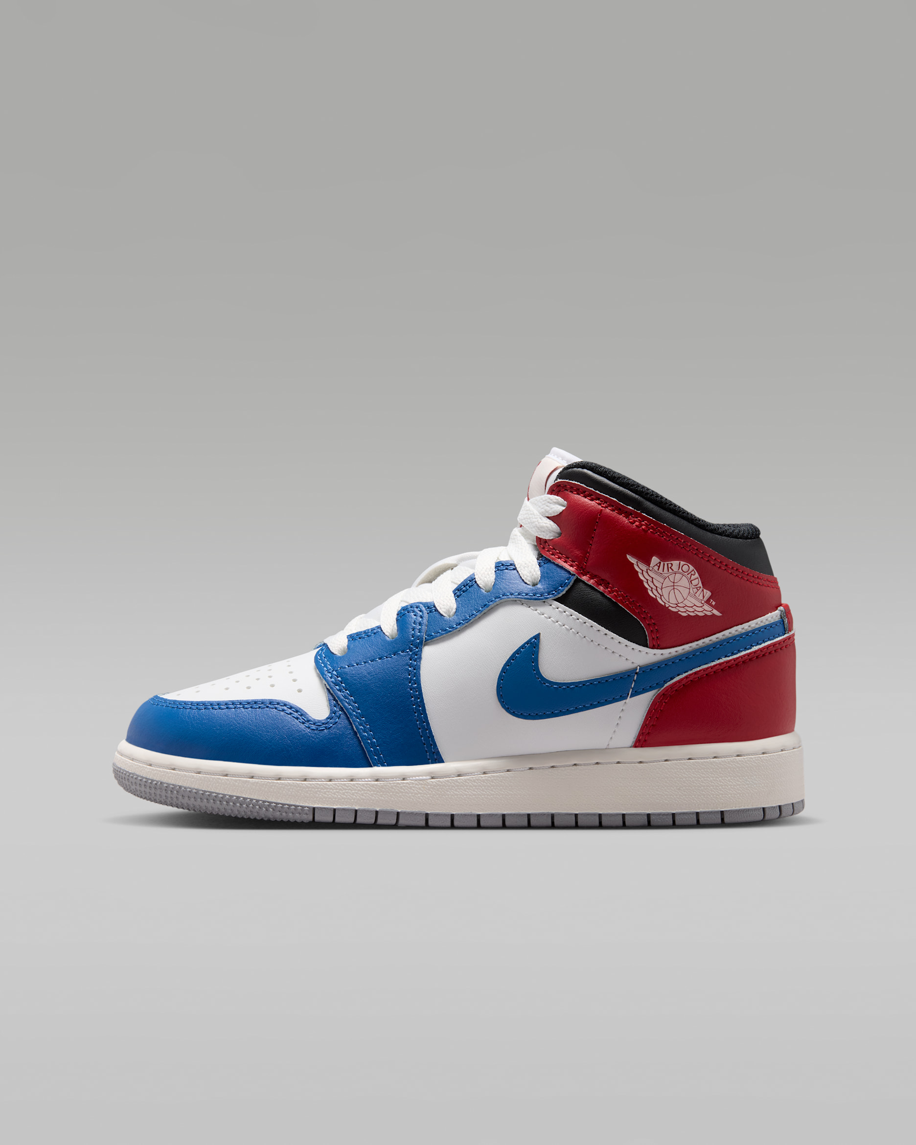 Air Jordan 1 Mid — True Blue/Varsity Red/Black/Summit White
