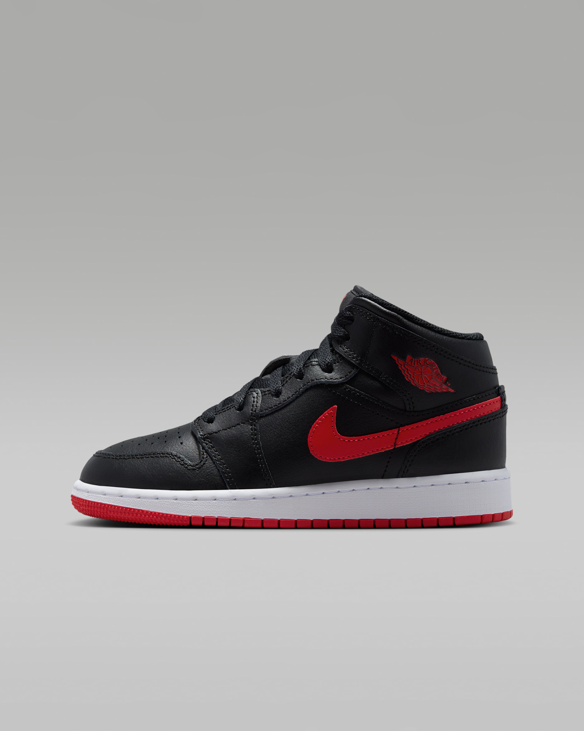 Air Jordan 1 Mid — Black/White/University Red