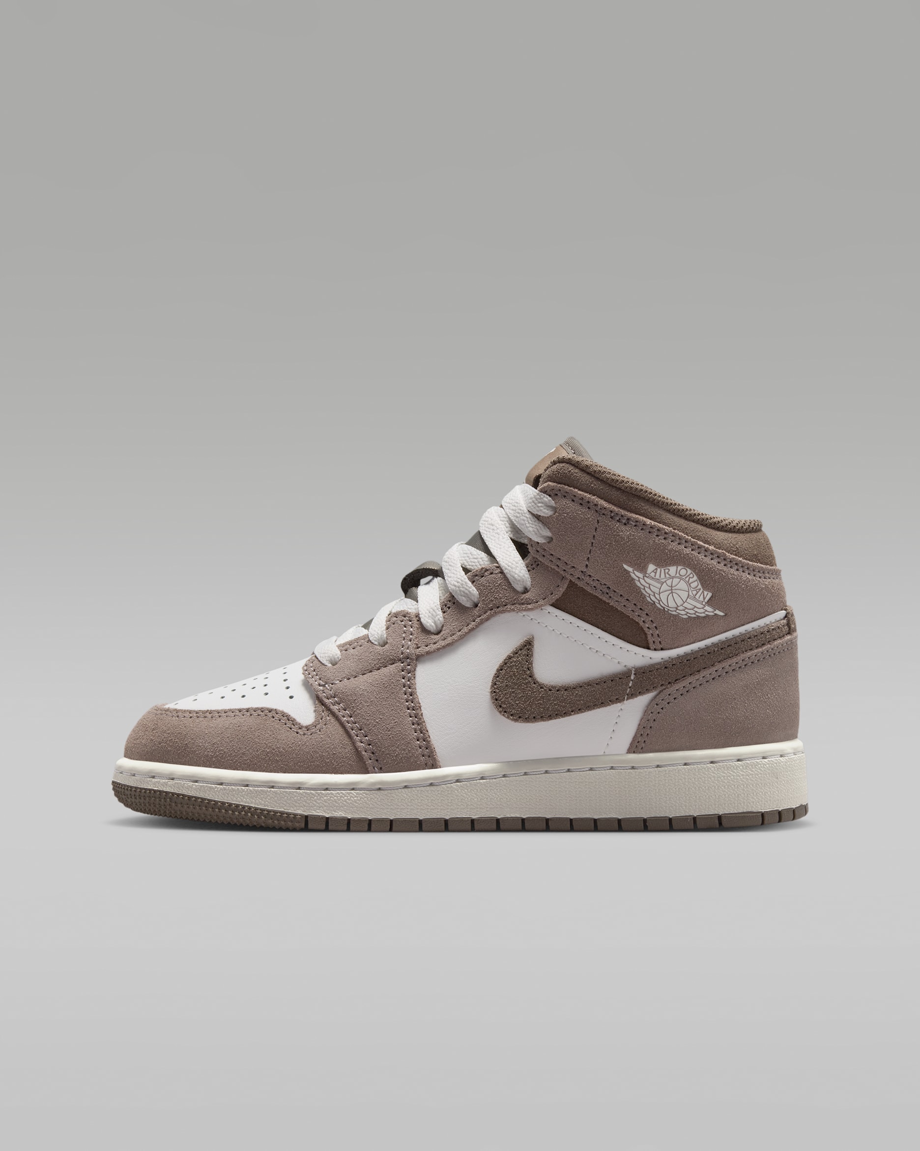 Air Jordan 1 Mid — Enigma Stone/Summit White/Olive Grey