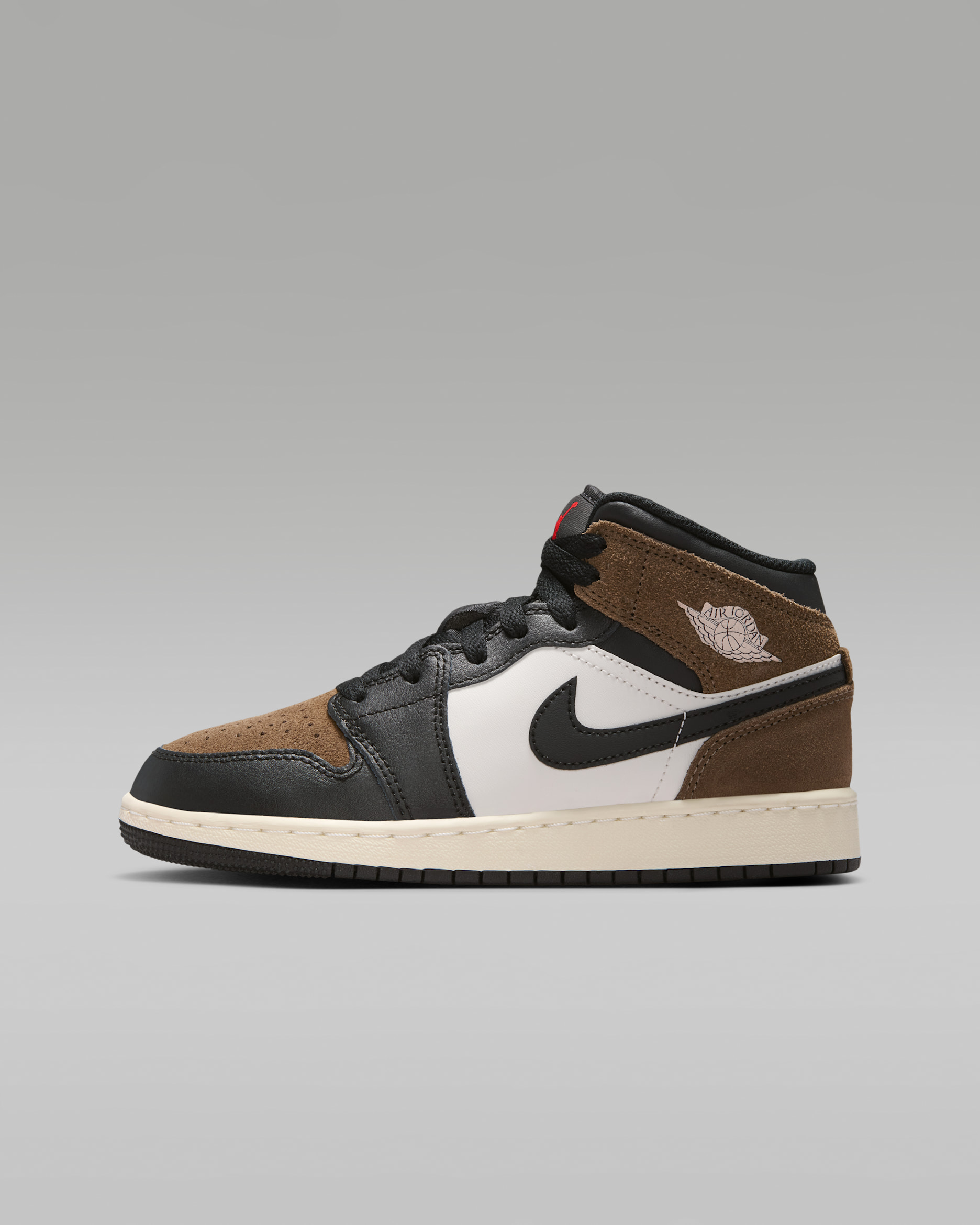 Air Jordan 1 Mid — Black/Palomino/University Red/Phantom
