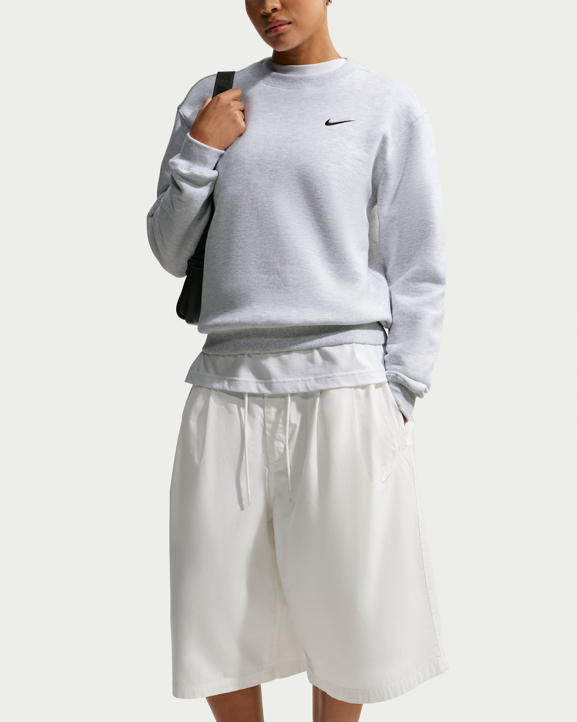Nike Studio Fleece Medium Weight — Birch Heather/Black